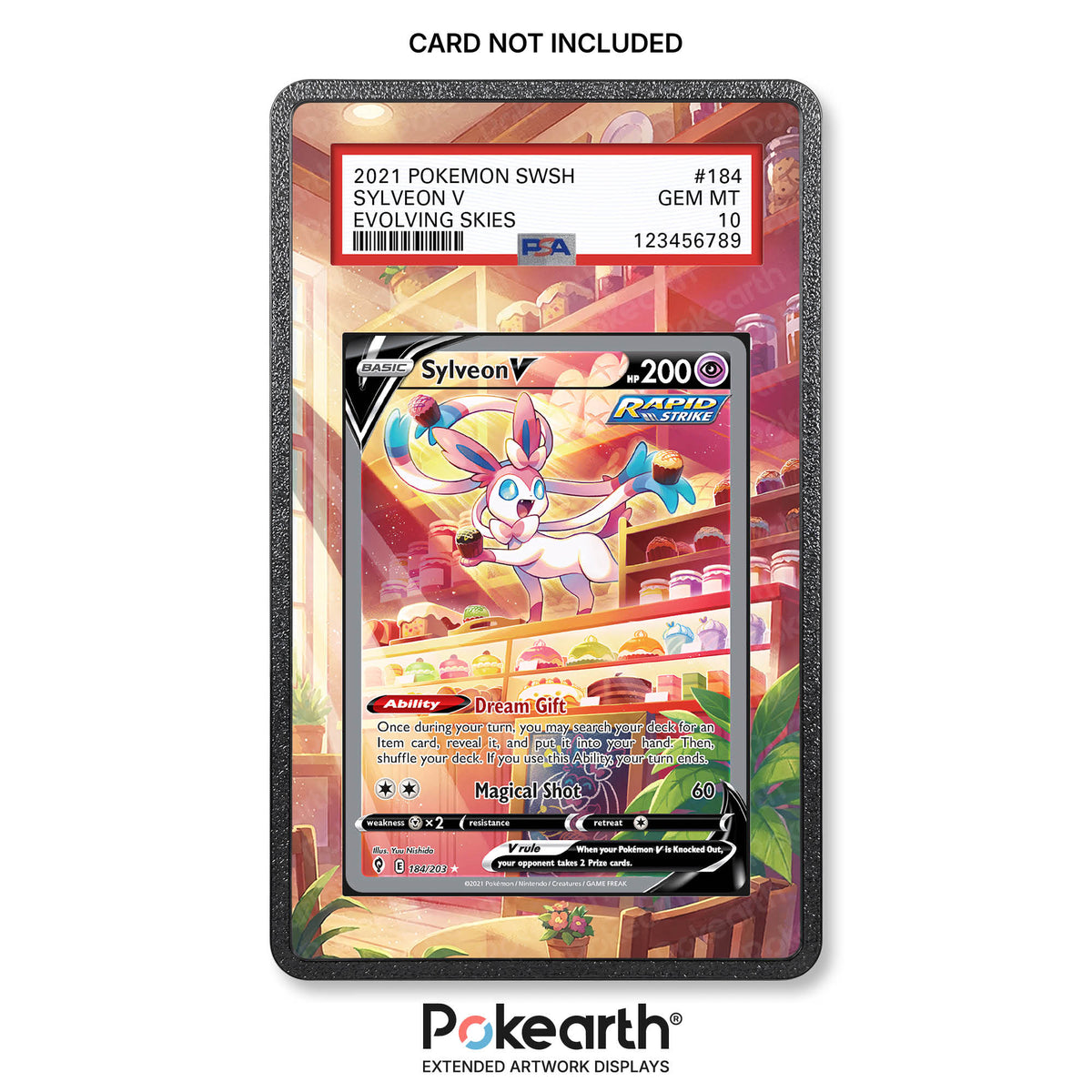 Sylveon V 184/203 - Graded Card Extended Artwork Display Case