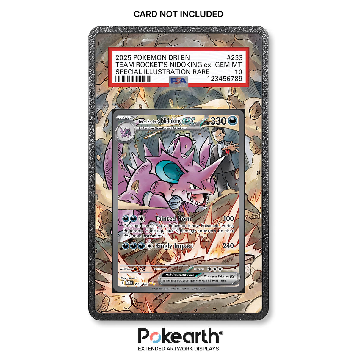 Nidoking ex del Team Rocket 233/182 - Custodia con Artwork Esteso per Carte Gradate