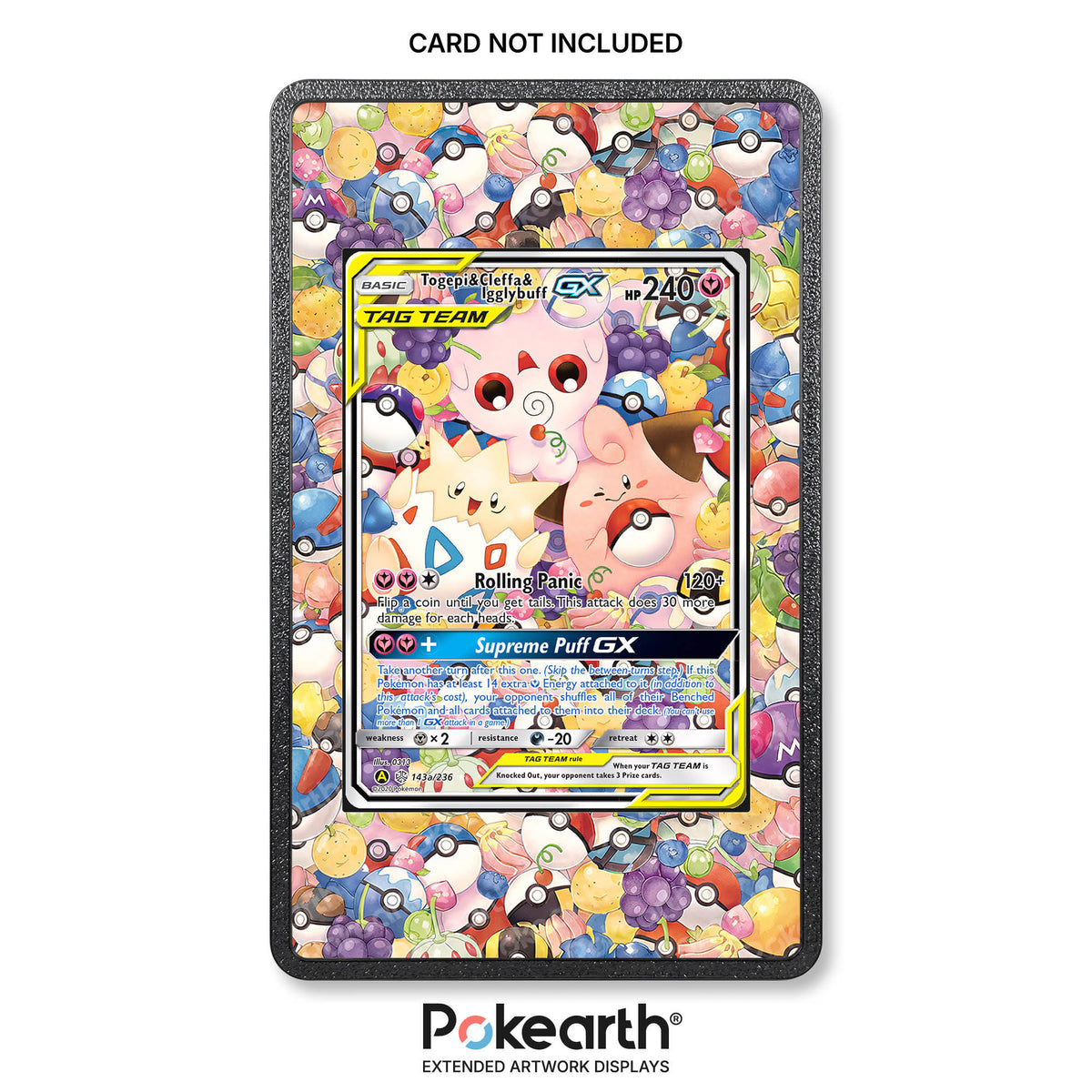 Togepi & Cleffa & Igglybuff GX 143a/236 - Custodia con Artwork Esteso per Carte Pokémon