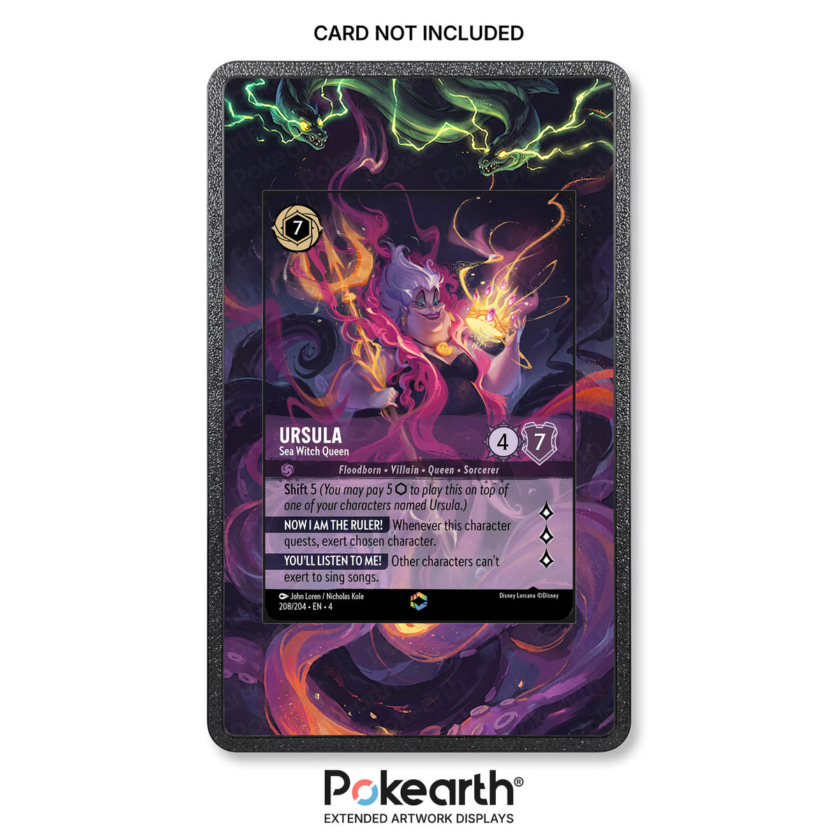 Ursula - Strega del Mare Regina 208/204 Enchanted - Custodia con Artwork Esteso per Carte Disney Lorcana