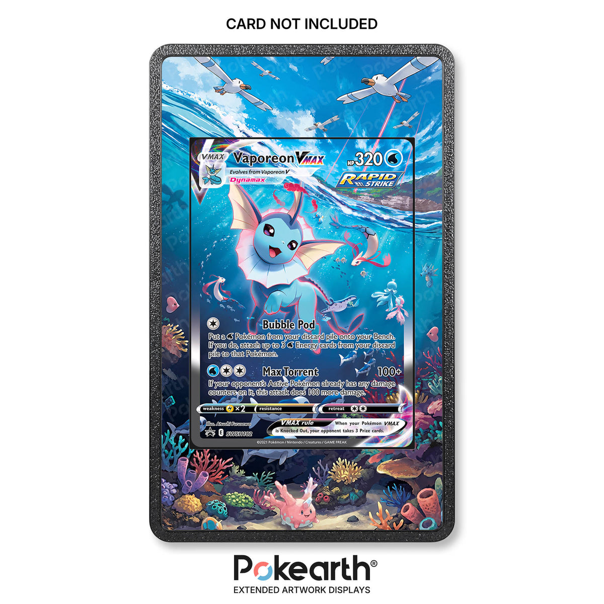Vaporeon VMAX SWSH 182 - Custodia con Artwork Esteso per Carte Pokémon