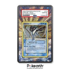 Suicune Gold Star 115/115 - Graded Card Extended Artwork Display Case