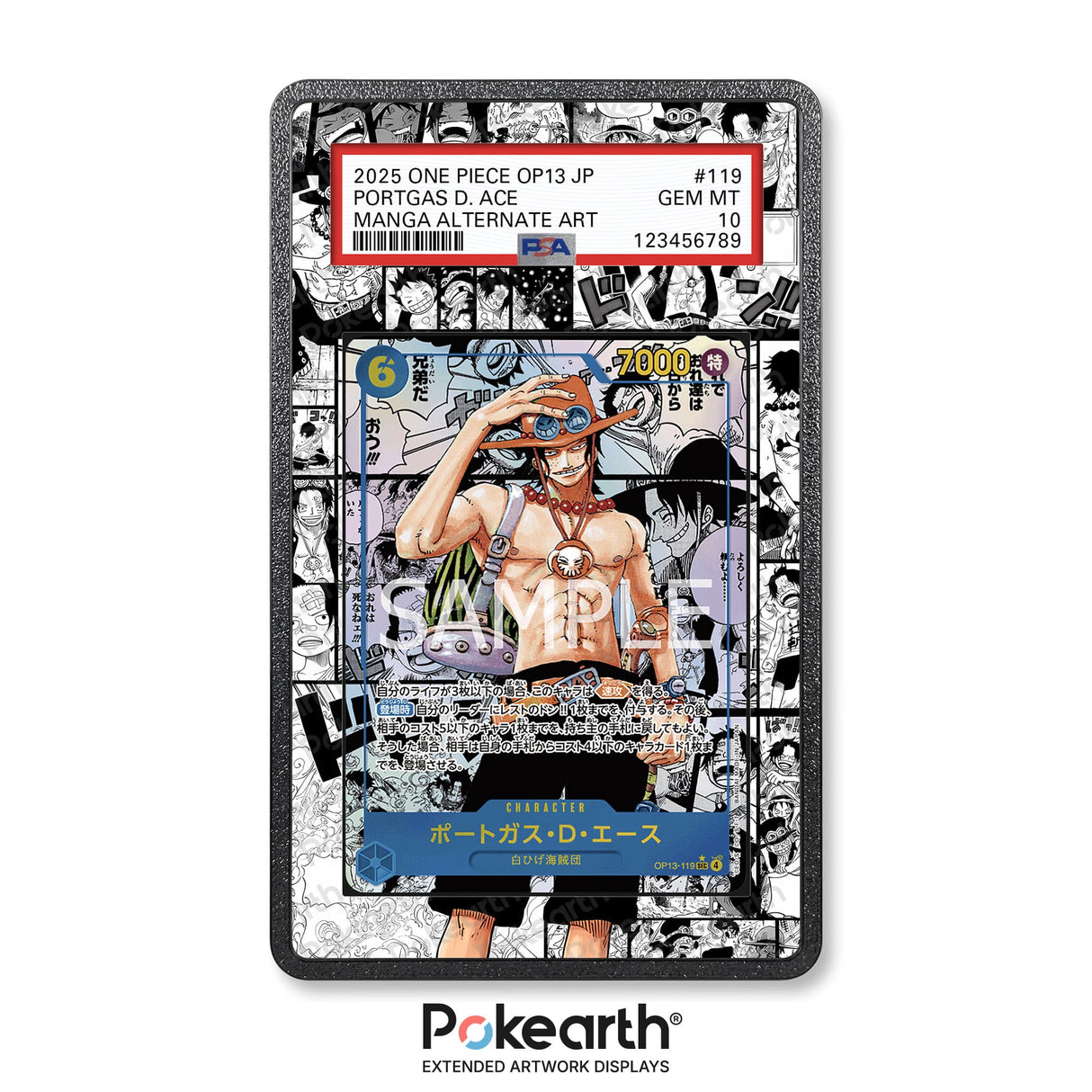 Portgas D. Ace Manga OP13-119 - Graded Card Extended Artwork Display Case