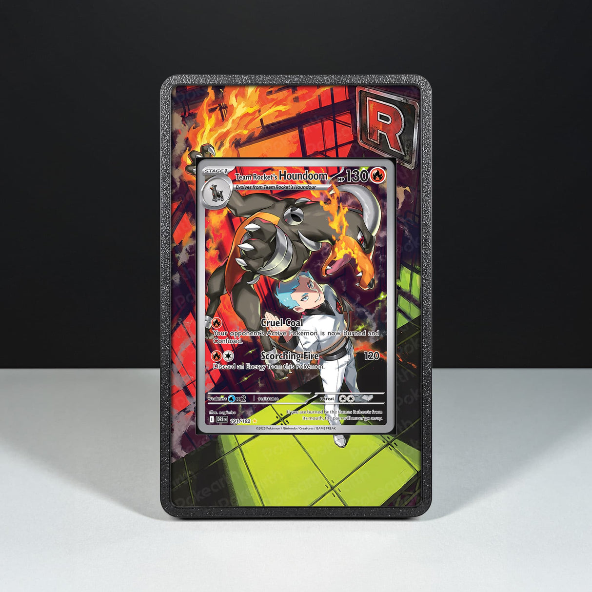 Team Rocket's Houndoom 191/182 - Custodia con Artwork Esteso per Carte Pokémon