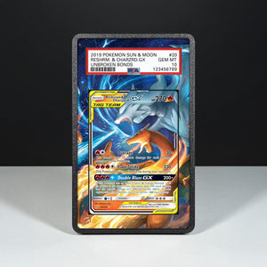 Reshiram & Charizard GX 20/214 - Graded Card Extended Artwork Display Case