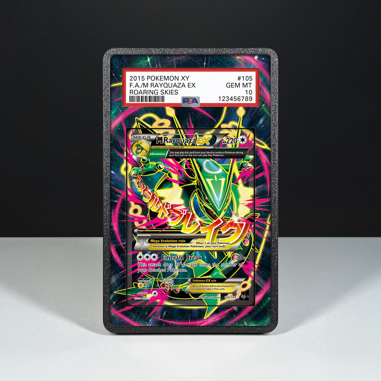 M Rayquaza EX 105/108 - Graded Card Extended Artwork Display Case
