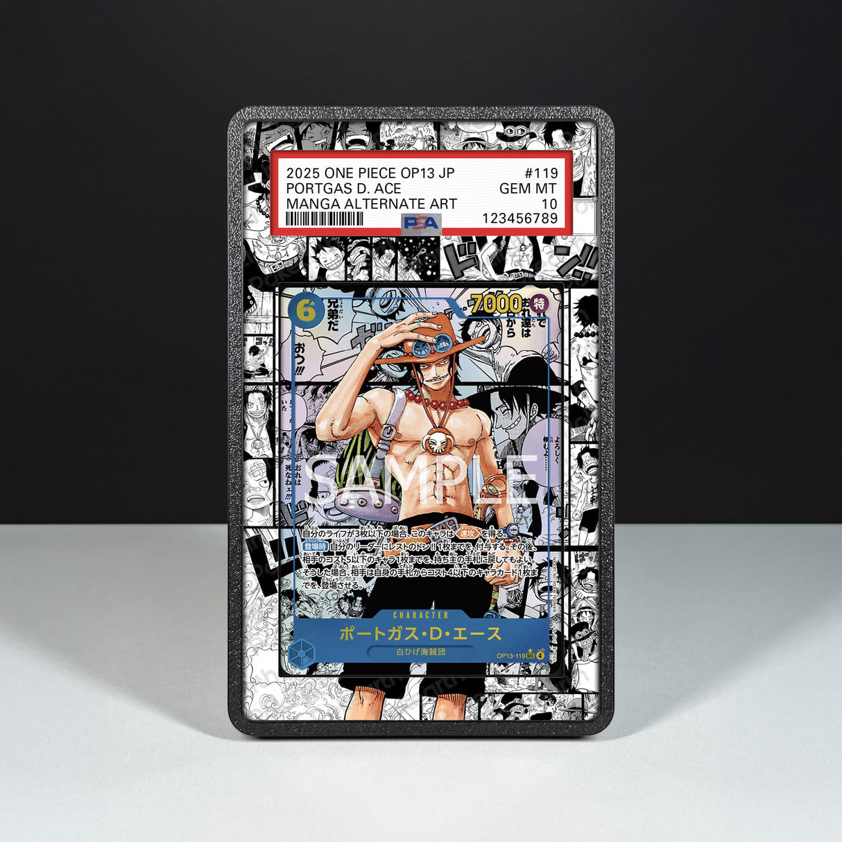Portgas D. Ace Manga OP13-119 - Graded Card Extended Artwork Display Case