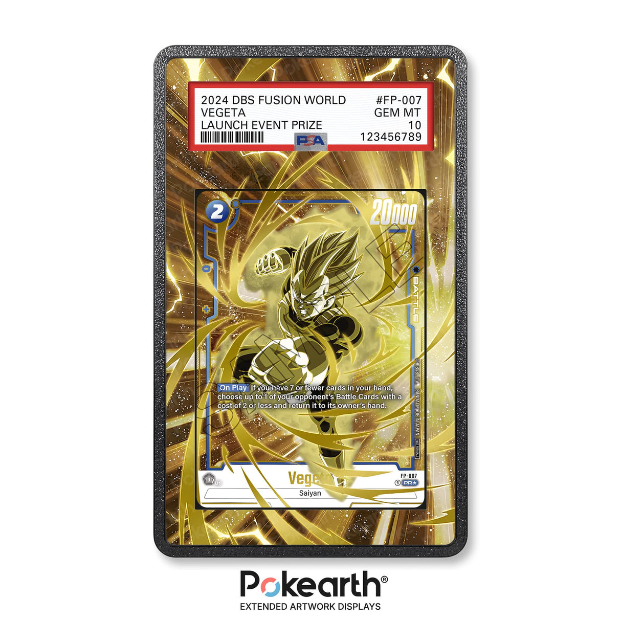 Vegeta FP-007 - Graded Card Extended Artwork Display Case - Display Case Extended Artwork Pokearth