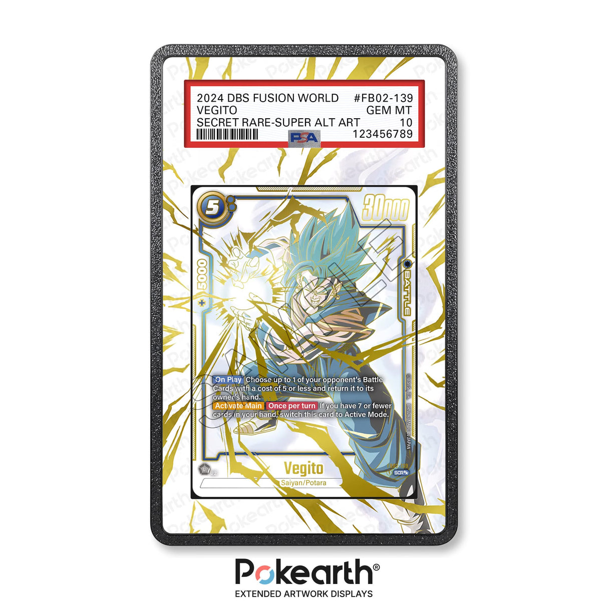 Vegito FB02-139 - Graded Card Extended Artwork Display Case - Display Case Extended Artwork Pokearth
