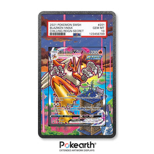 Blaziken VMAX 201/198 - Graded Card Extended Artwork Display Case - Display Case Extended Artwork Pokearth