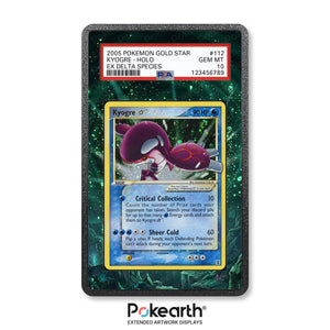 Kyogre 112/113 Gold Star - Graded Card Extended Artwork Display Case - Display Case Extended Artwork Pokearth