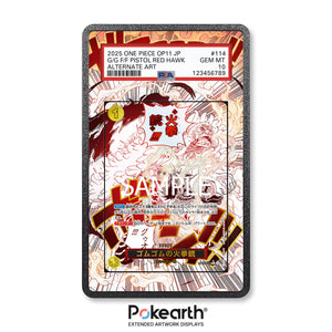 Gum-Gum Fire-Fist Pistol Red Hawk OP11-114 - Custodia con Artwork Esteso per Carte Gradate - Display Case Extended Artwork Pokearth