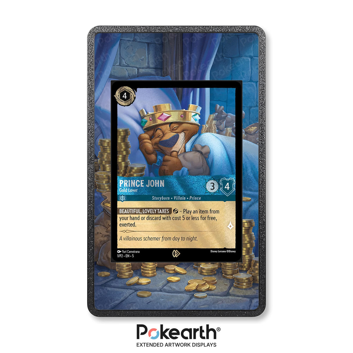 Prince John - Gold Lover 1/P2- Disney Lorcana Extended Artwork Display Case - Display Case Extended Artwork Pokearth