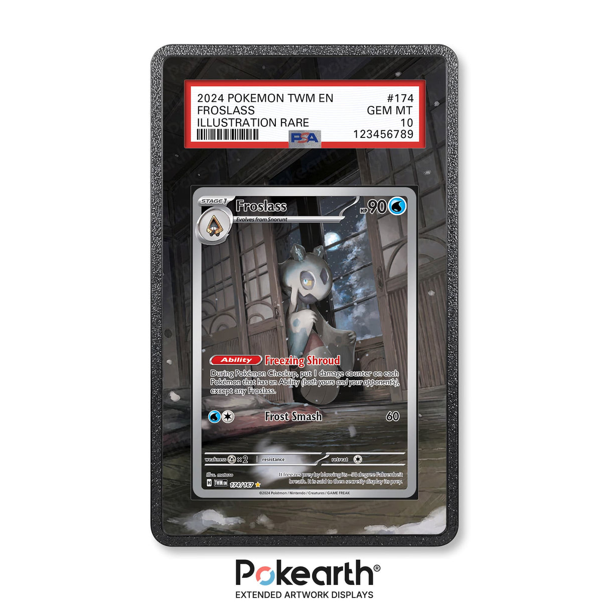 Froslass 174/167 - Graded Card Extended Artwork Display Case - Display Case Extended Artwork Pokearth