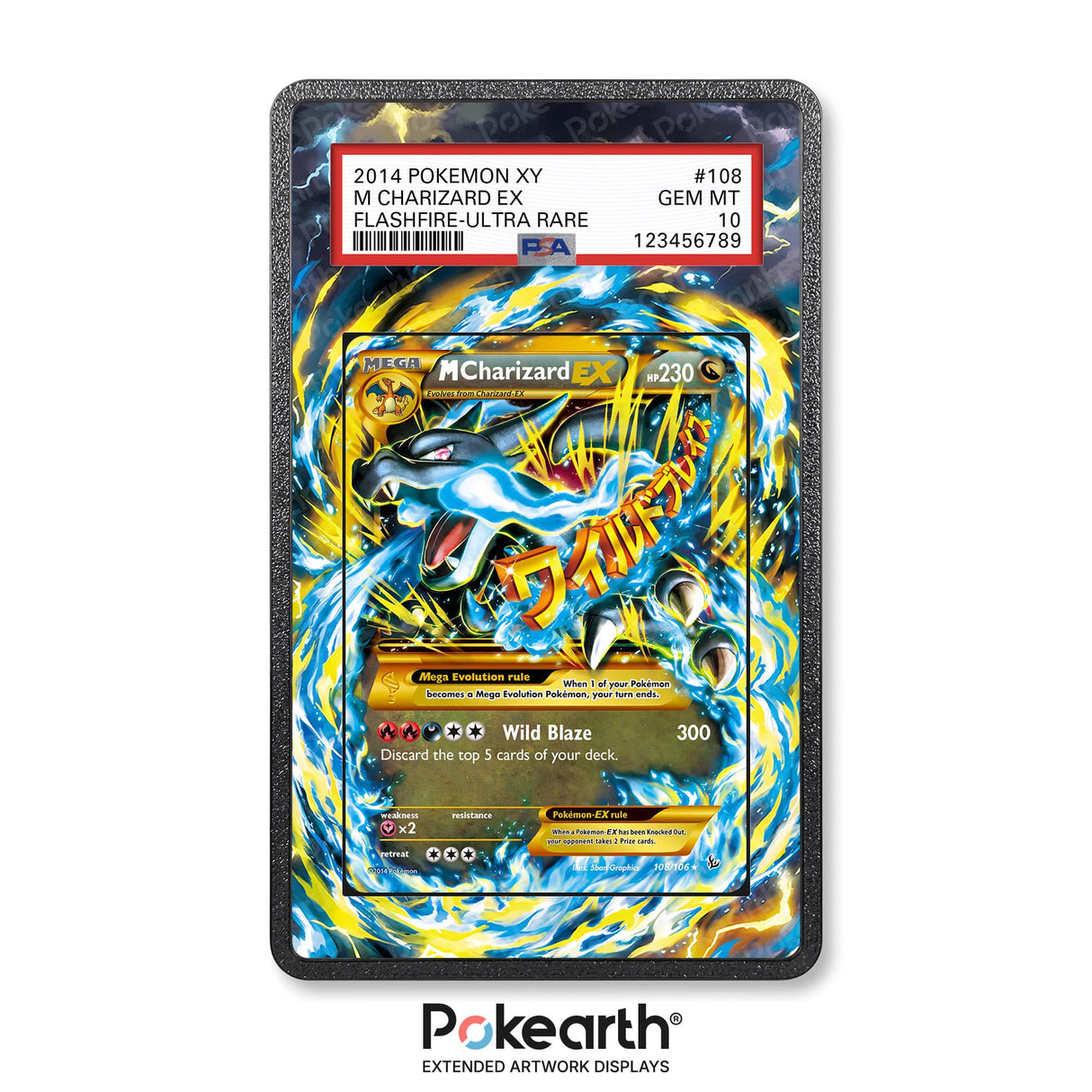 M Charizard EX 108/106 - Graded Card Extended Artwork Display Case - Display Case Extended Artwork Pokearth