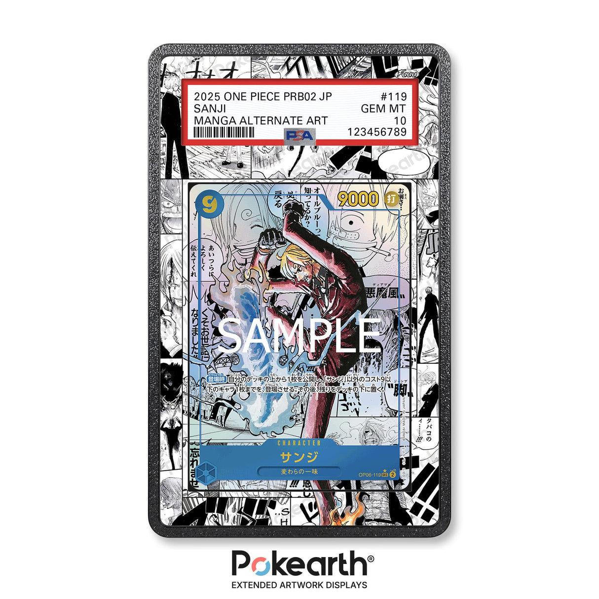Sanji OP06-119 Manga - Graded Card Extended Artwork Display Case - Display Case Extended Artwork Pokearth