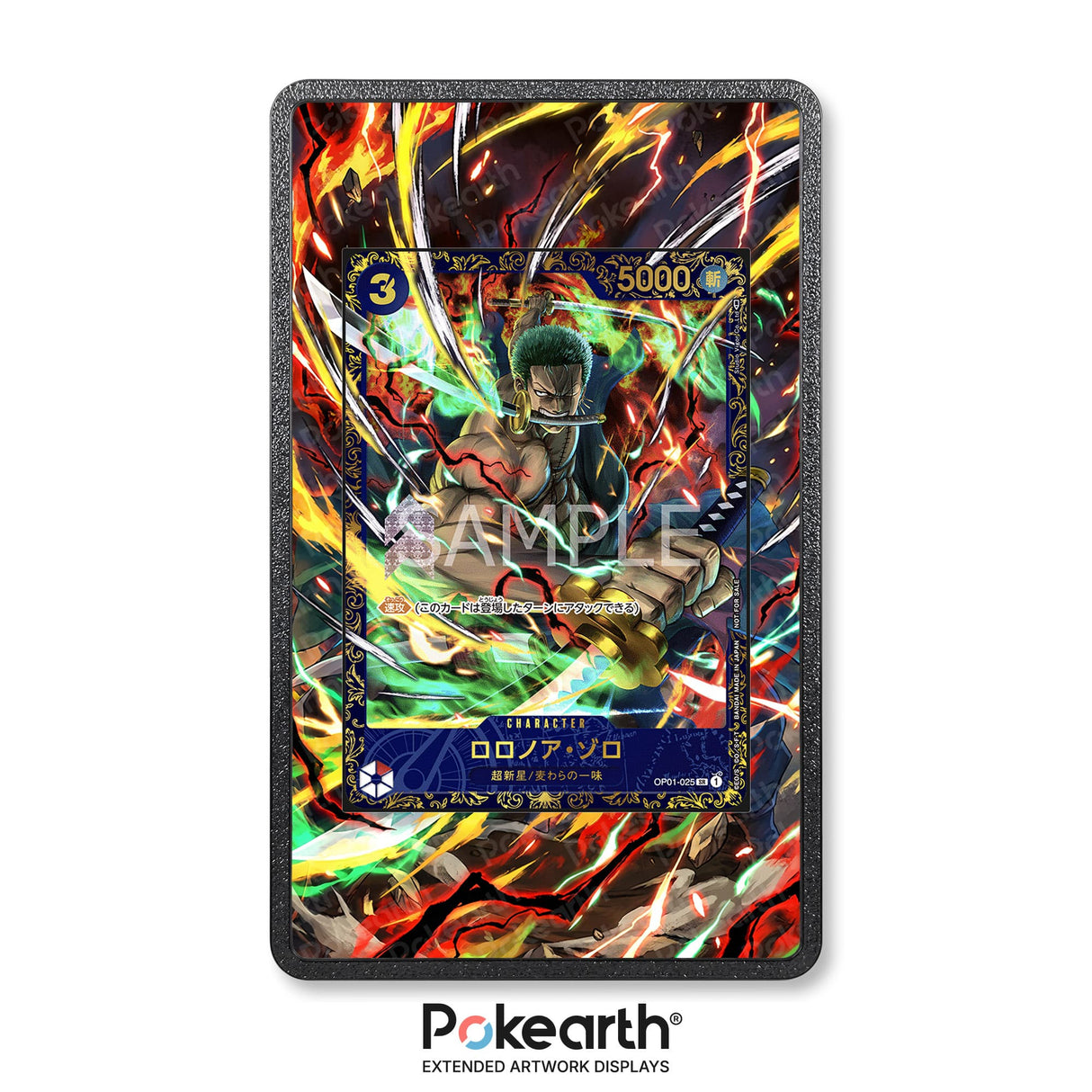 Roronoa Zoro OP01-025 - Custodia con Artwork Esteso per Carte One Piece - Display Case Extended Artwork Pokearth