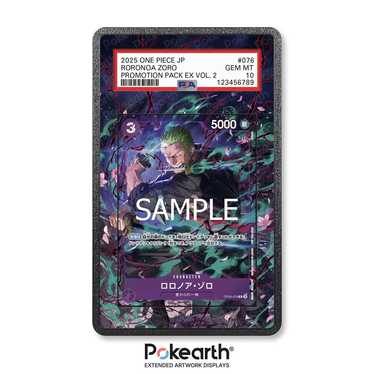 Roronoa Zoro OP09-076 - Graded Card Extended Artwork Display Case - Display Case Extended Artwork Pokearth