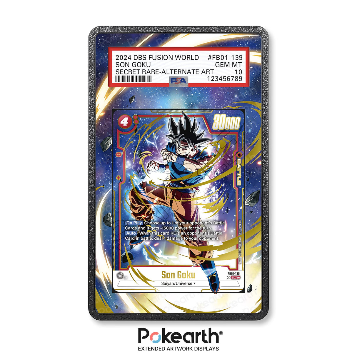 Son Goku FB01-139 - Graded Card Extended Artwork Display Case - Display Case Extended Artwork Pokearth
