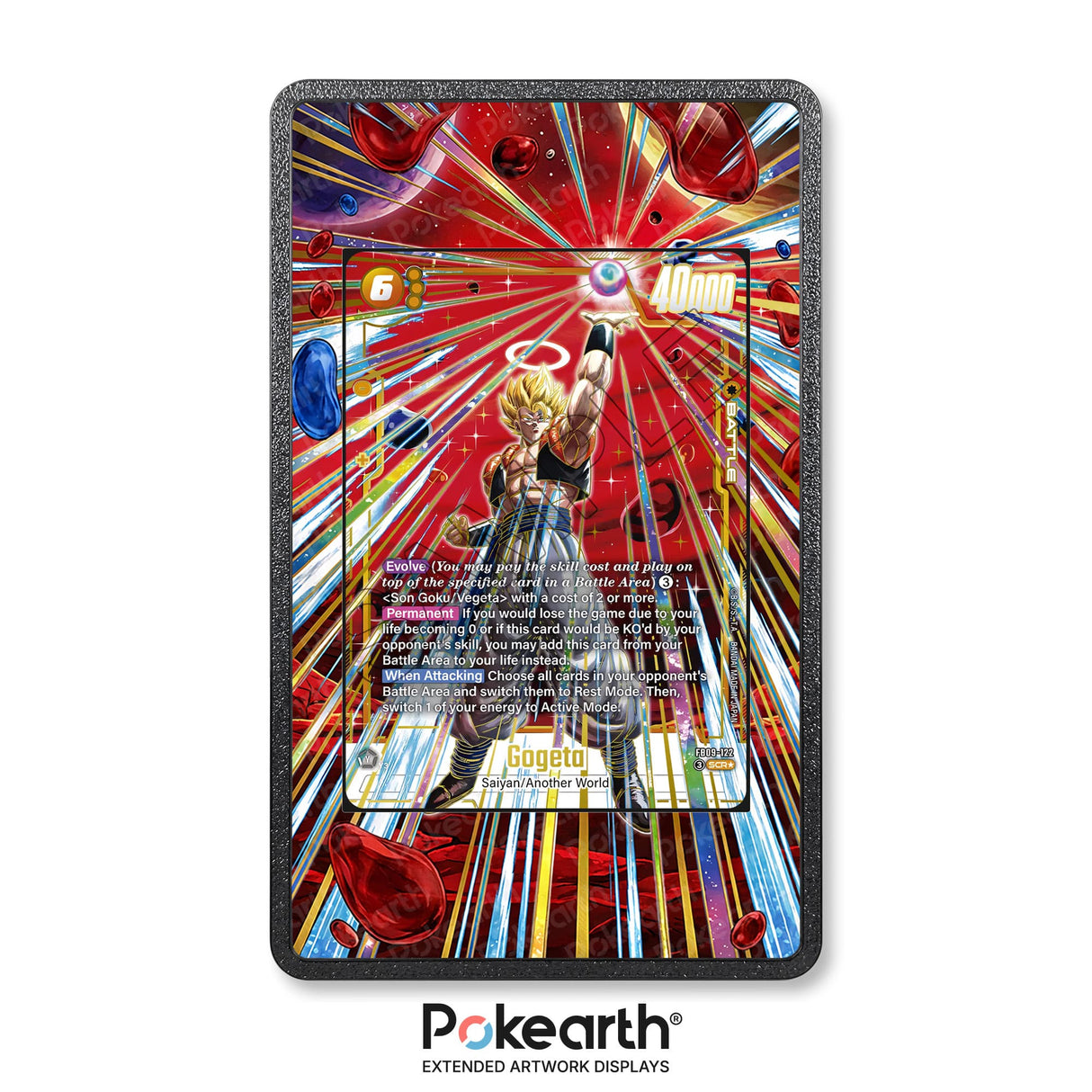 Gogeta FB09-122 - Custodia con Artwork Esteso per Carte Dragon Ball - Display Case Extended Artwork Pokearth