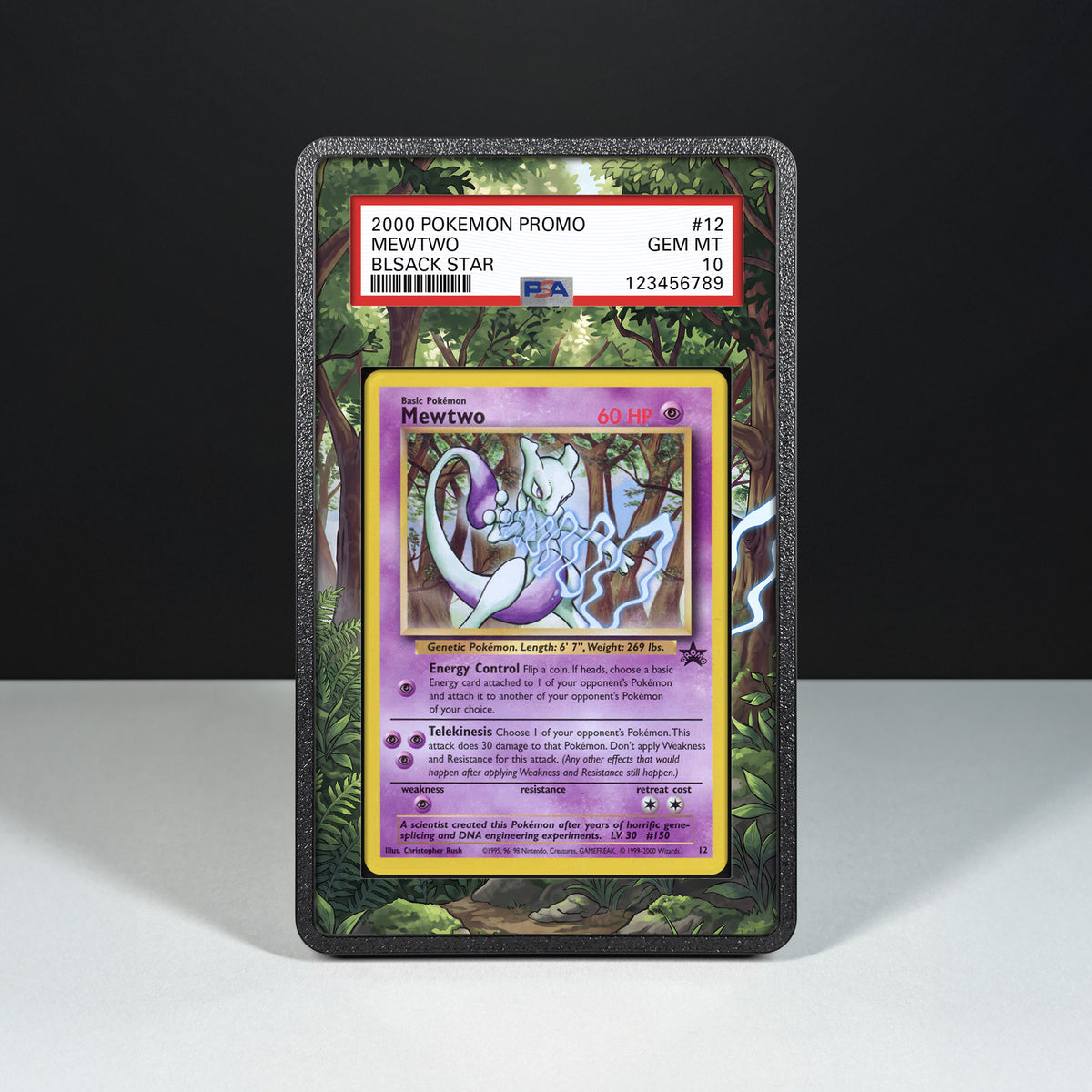 Mewtwo 12 – Case mit erweitertem Artwork für bewertete Karten