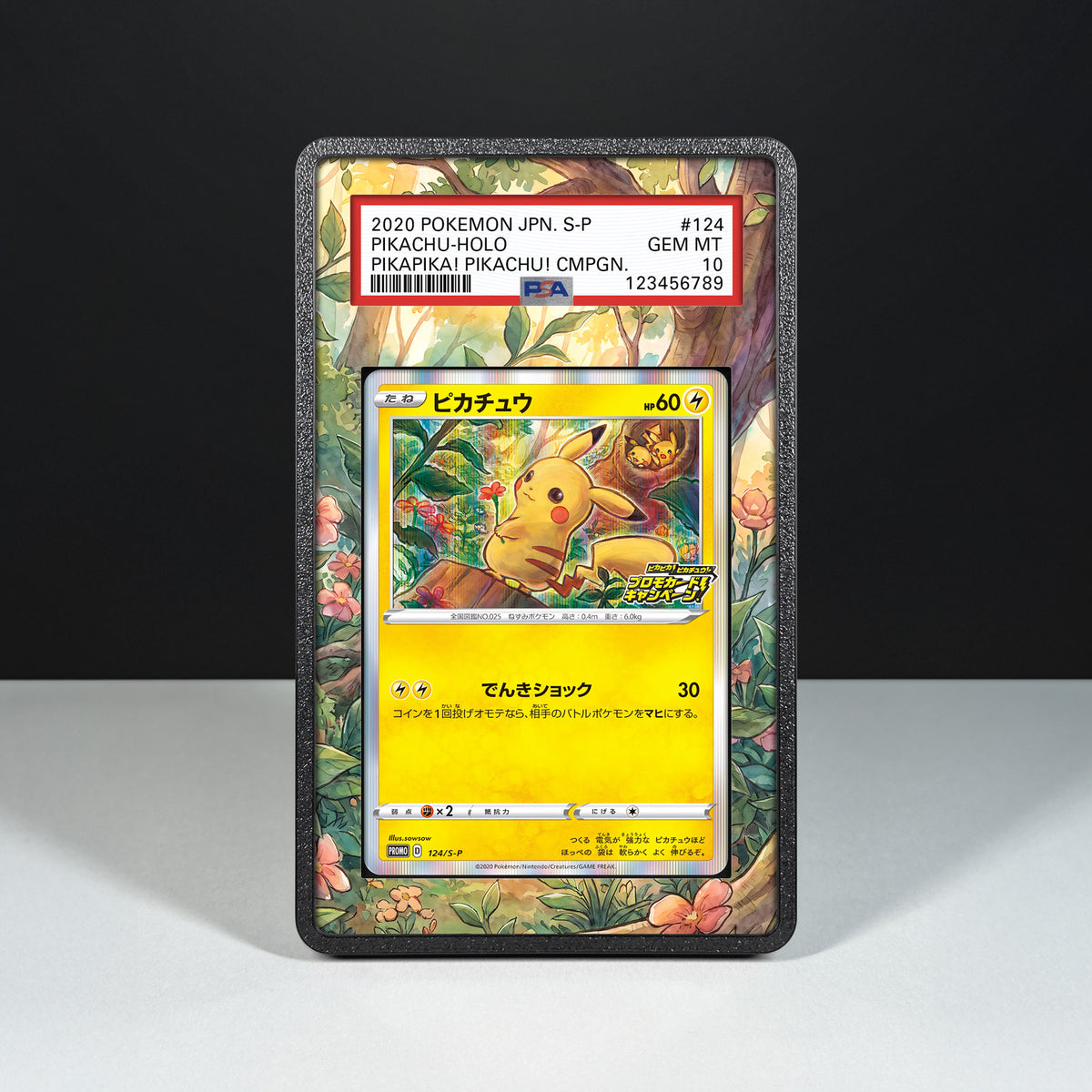 Pikachu 124 S-P - Gehäuse mit erweitertem Artwork für bewertete Karten