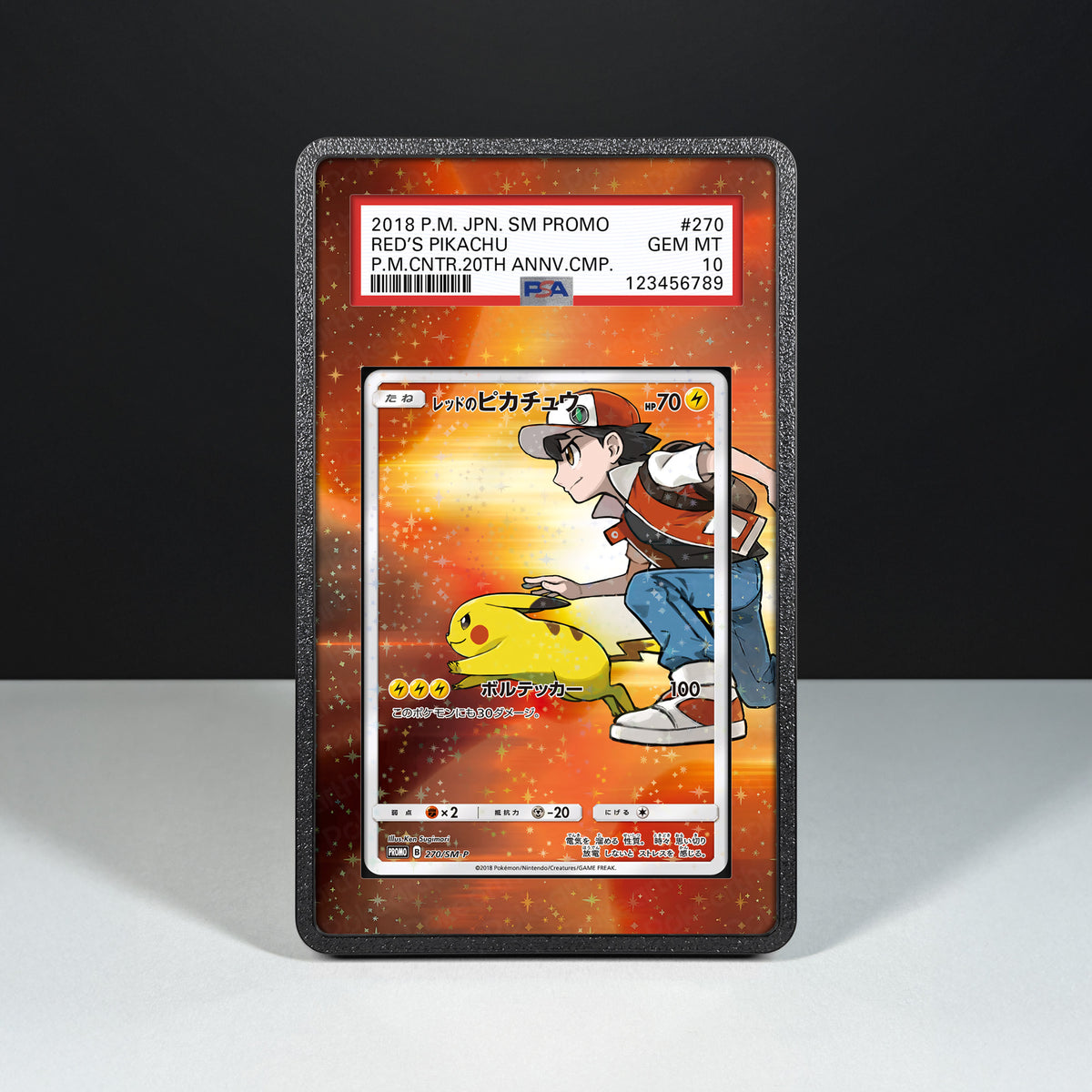 Reds Pikachu 270/SM-P - Schutzhülle mit erweitertem Artwork für gegradete Karten