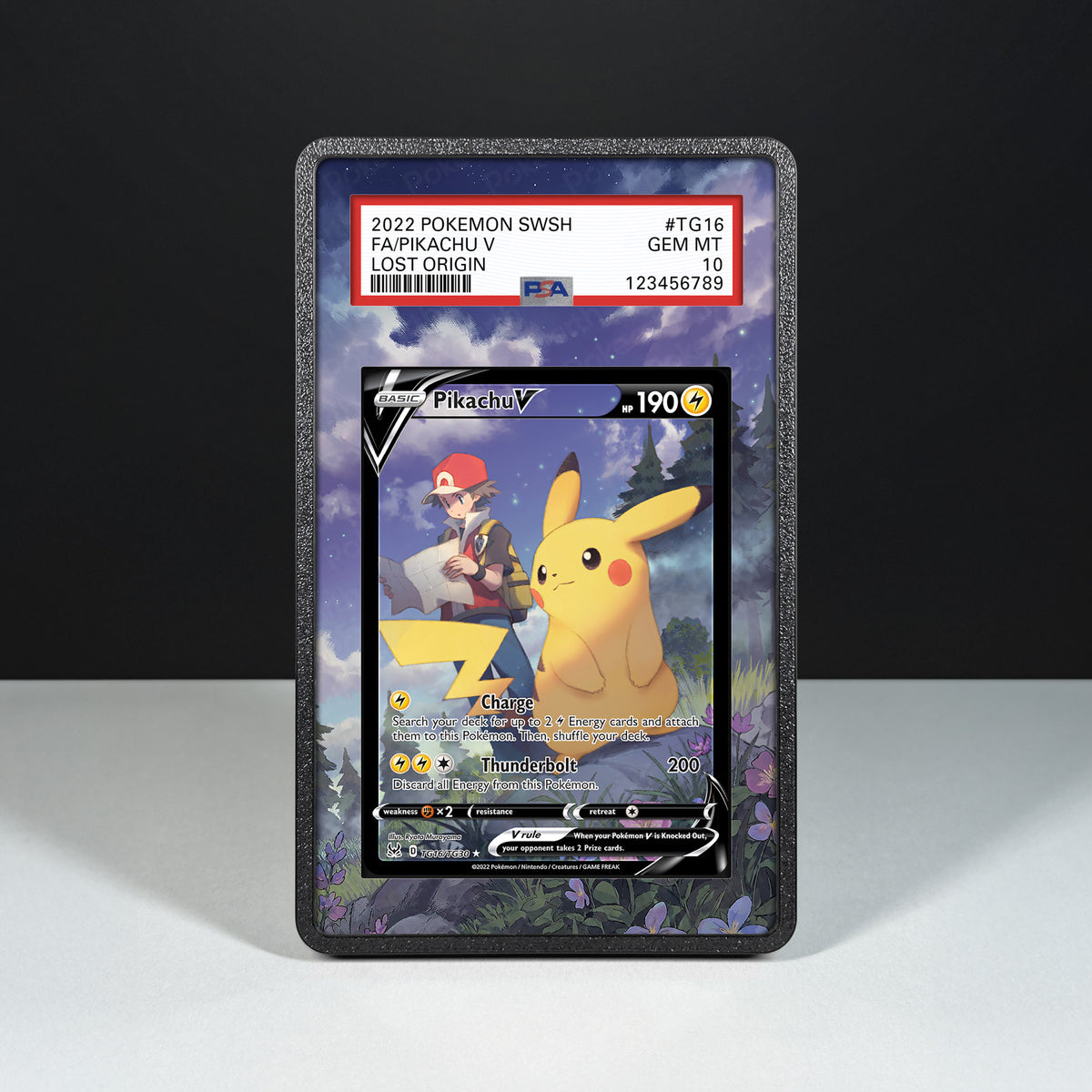 Pikachu V TG16/TG30 - Hülle mit erweitertem Artwork für bewertete Karten