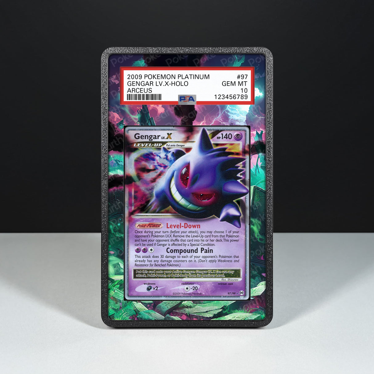 Gengar Lv.X 97/99 - Graded Card Extended Artwork Display Case - Display Case Extended Artwork Pokearth