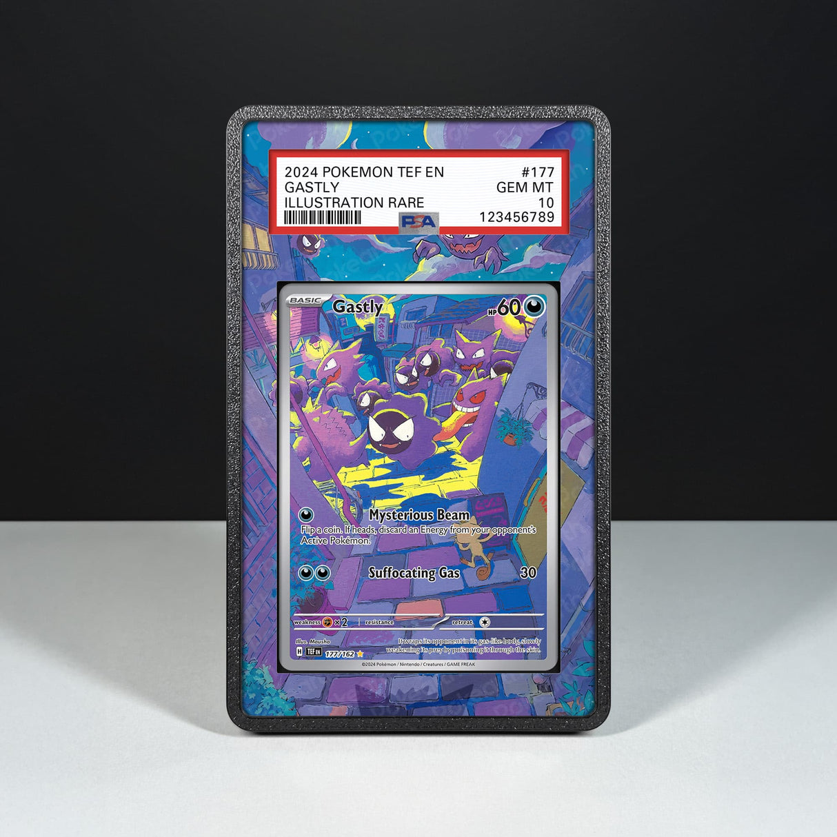 Gastly 177/162 - Graded Card Extended Artwork Display Case - Display Case Extended Artwork Pokearth