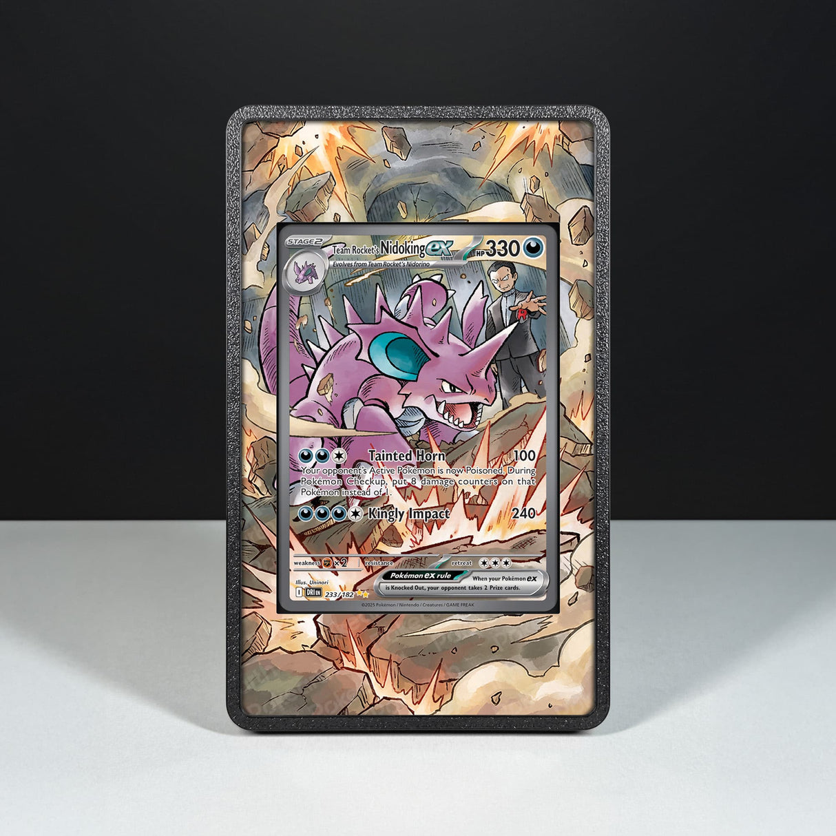 Nidoking ex del Team Rocket 233/182 - Custodia con Artwork Esteso per Carte Pokémon - Display Case Extended Artwork Pokearth