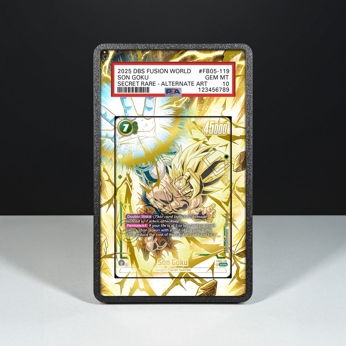 Son Goku FB05-119 - Graded Card Extended Artwork Display Case - Display Case Extended Artwork Pokearth