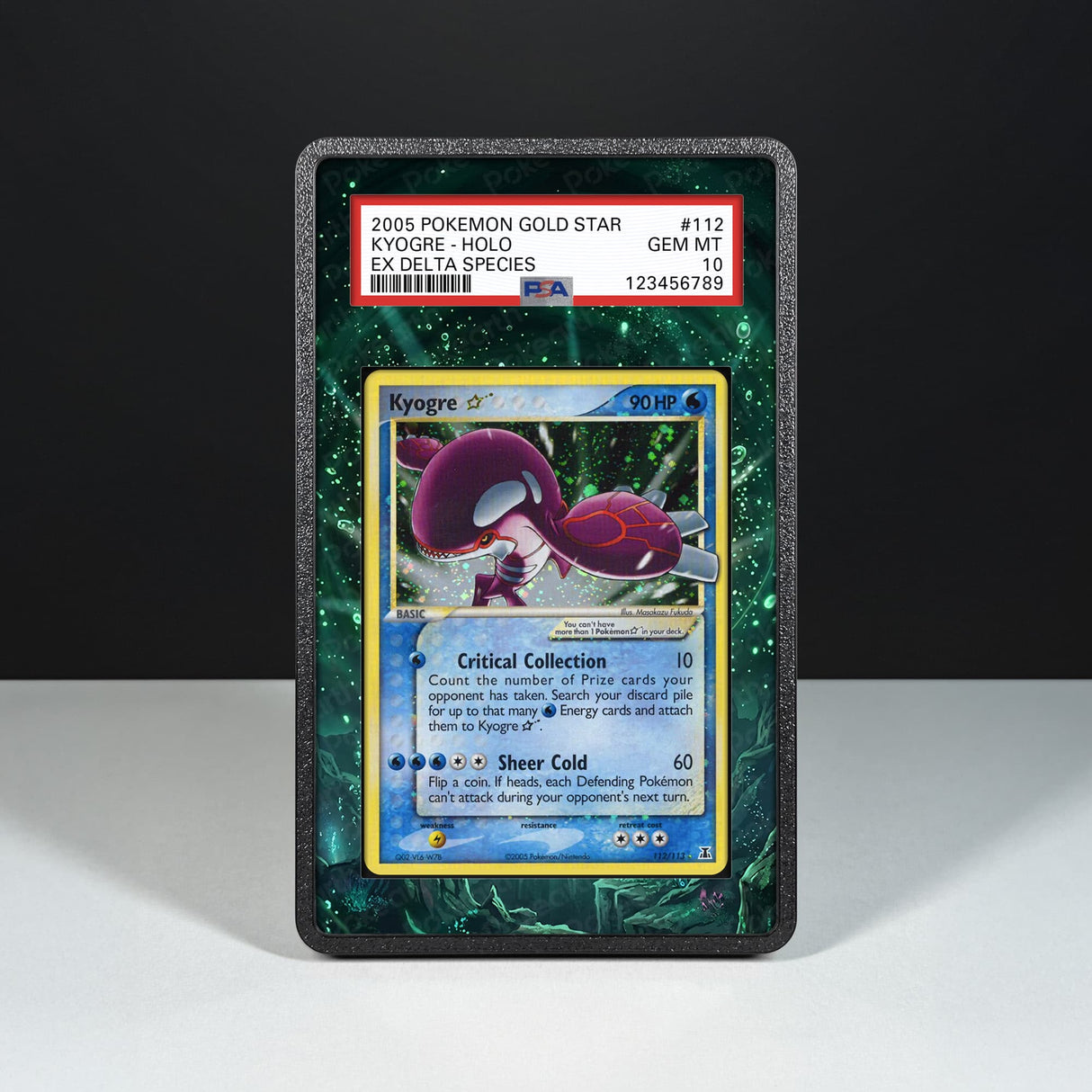 Kyogre 112/113 Gold Star - Graded Card Extended Artwork Display Case - Display Case Extended Artwork Pokearth