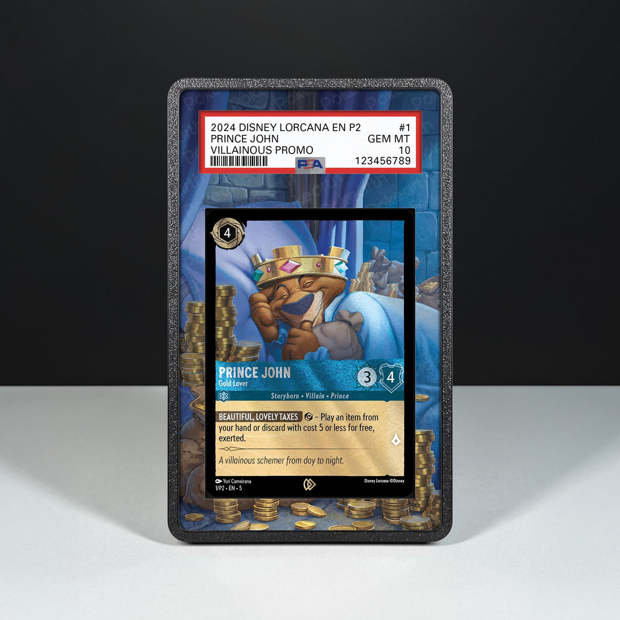 Principe Giovanni - Amante dell'Oro 1/P2 - Custodia con Artwork Esteso per Carte Gradate - Display Case Extended Artwork Pokearth