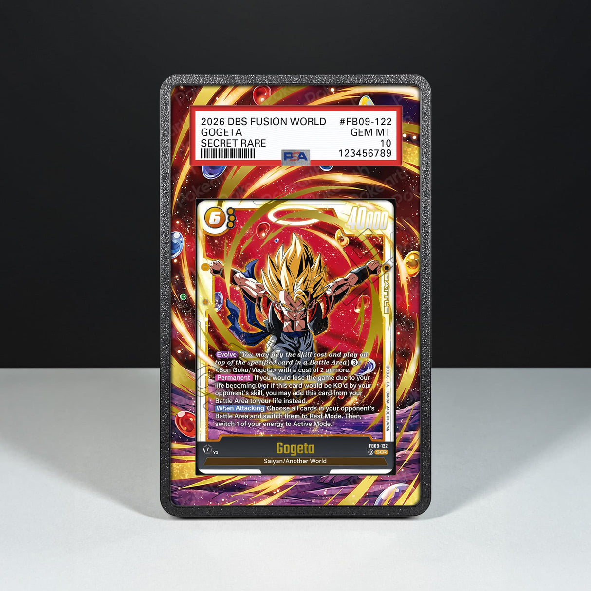Gogeta FB09-122 - Graded Card Extended Artwork Display Case - Display Case Extended Artwork Pokearth