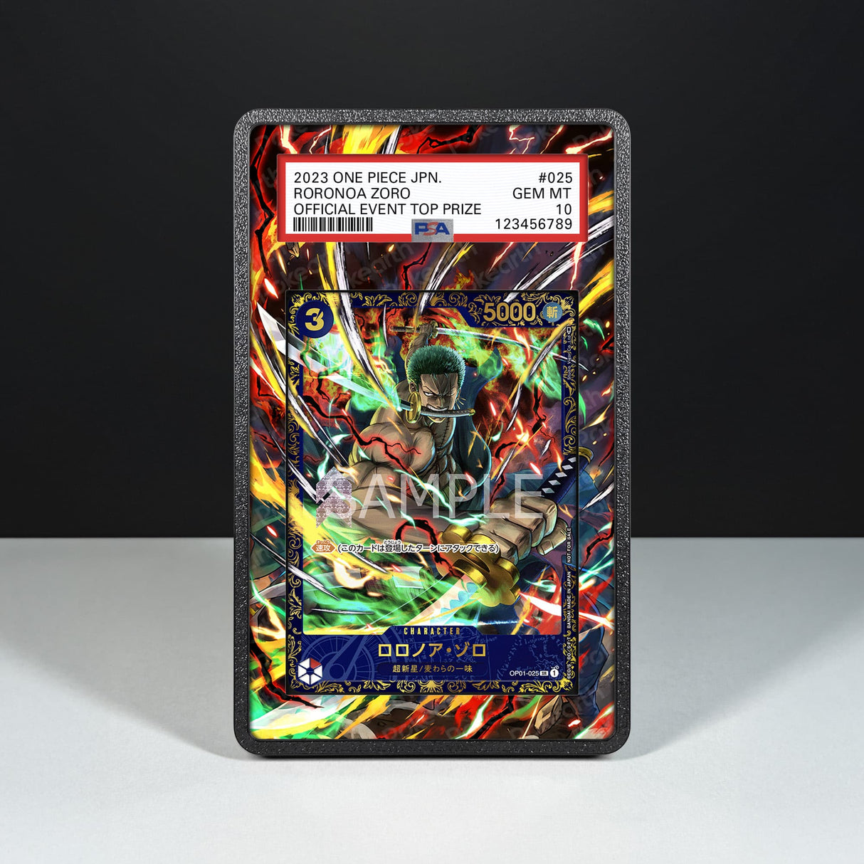 Roronoa Zoro OP01-025 - Graded Card Extended Artwork Display Case - Display Case Extended Artwork Pokearth