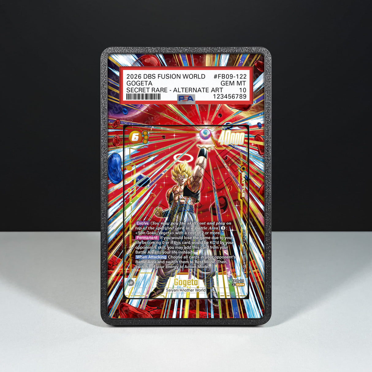 Gogeta FB09-122 - Graded Card Extended Artwork Display Case - Display Case Extended Artwork Pokearth