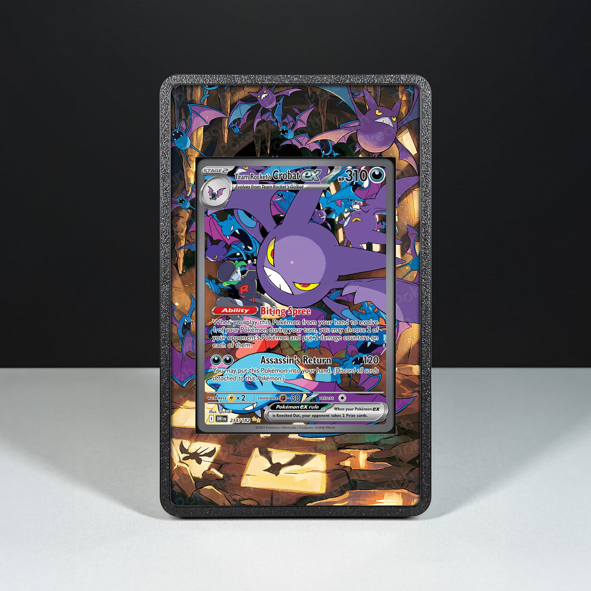 Crobat ex del Team Rocket 234/182 - Custodia con Artwork Esteso per Carte Pokémon - Display Case Extended Artwork Pokearth