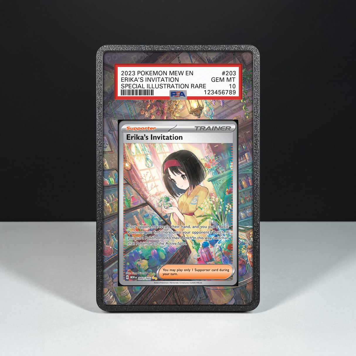 Erika's Invitation 203/165 - Graded Card Extended Artwork Display Case - Display Case Extended Artwork Pokearth