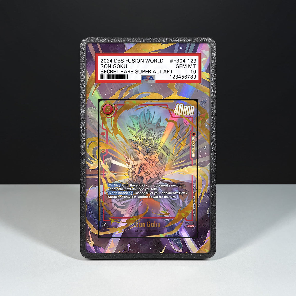 Son Goku FB04-129 - Graded Card Extended Artwork Display Case - Display Case Extended Artwork Pokearth