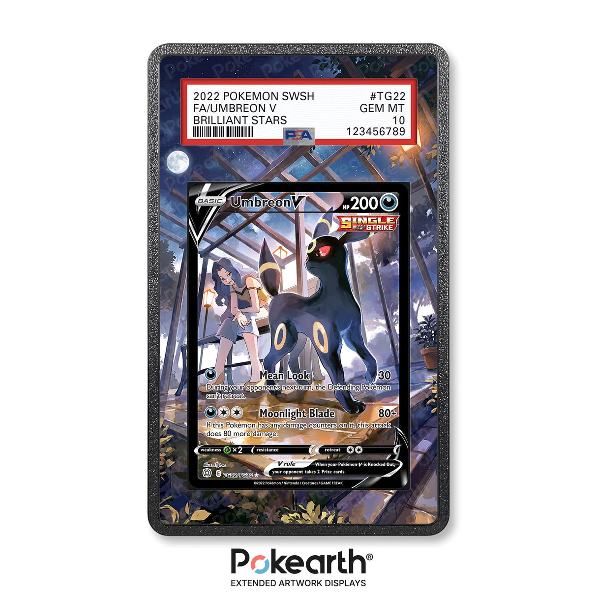 Umbreon V TG22/TG30 - Custodia con Artwork Esteso per Carte Gradate - Display Case Extended Artwork Pokearth