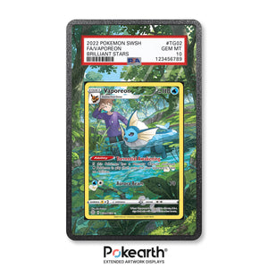 Vaporeon TG02/TG30 - Custodia con Artwork Esteso per Carte Gradate - Display Case Extended Artwork Pokearth