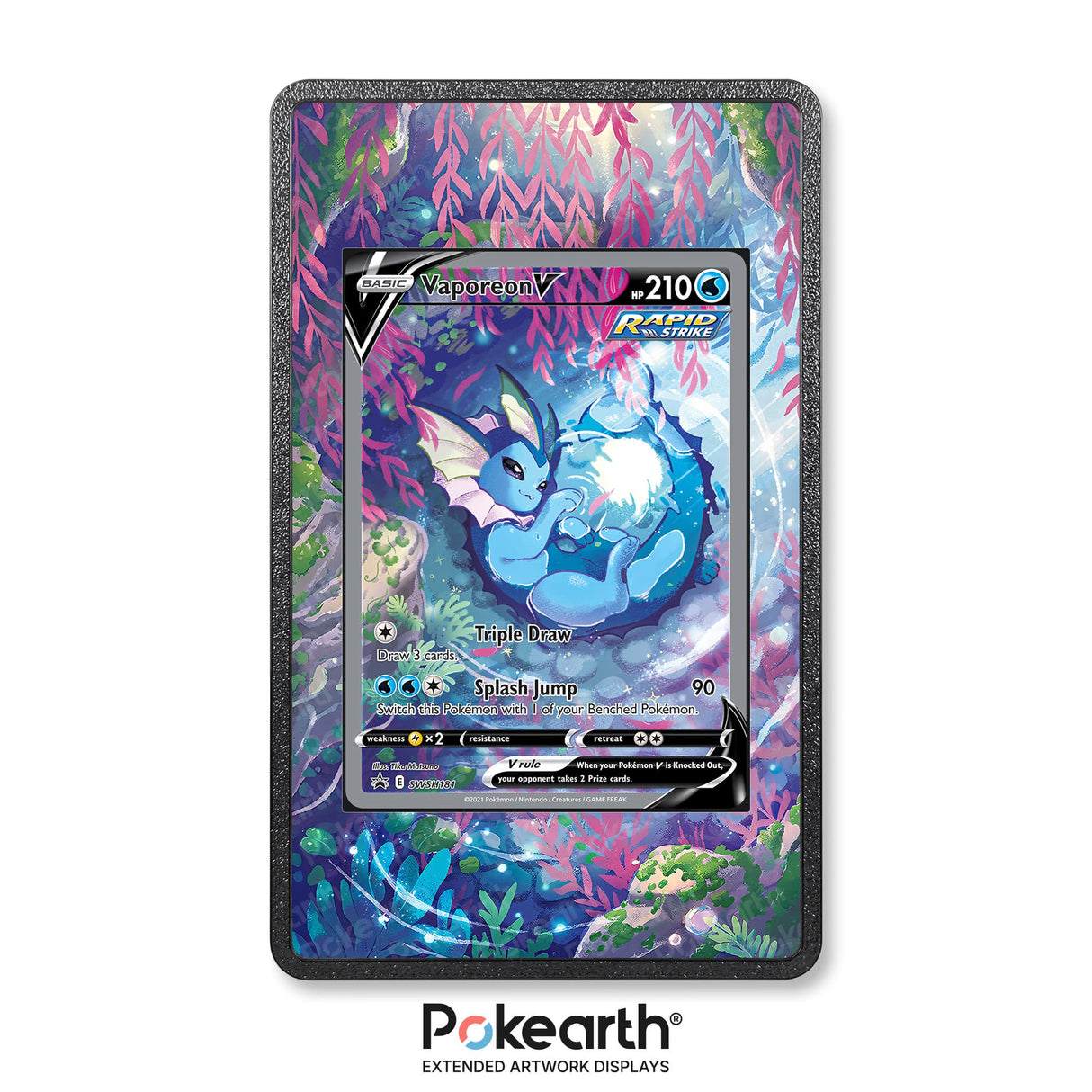Vaporeon V SWSH 181 - Custodia con Artwork Esteso per Carte Pokémon - Display Case Extended Artwork Pokearth