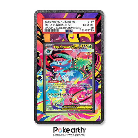 Mega Venusaur ex 177/132 - Graded Card Extended Artwork Display Case - Display Case Extended Artwork Pokearth