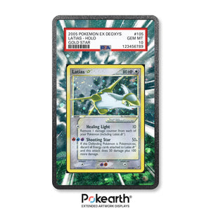 Latias Gold Star 105/107 - Graded Card Extended Artwork Display Case - Display Case Extended Artwork Pokearth