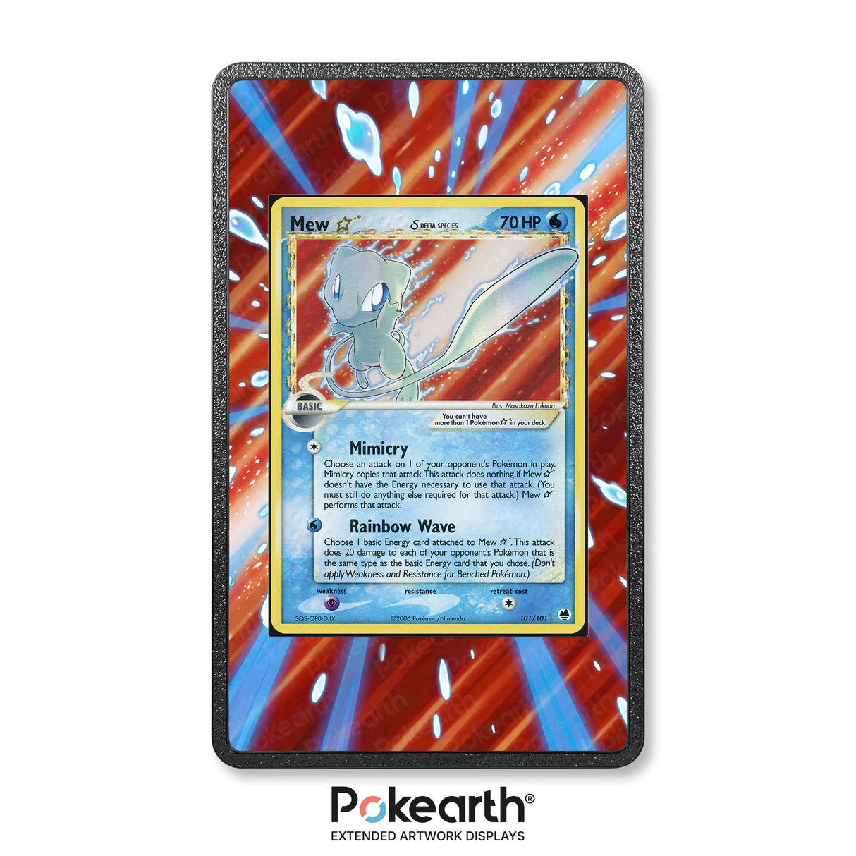 Mew Gold Star Delta Species 101/101 - Custodia con Artwork Esteso per Carte Pokémon - Display Case Extended Artwork Pokearth