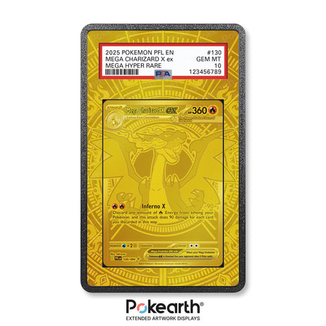 Mega Charizard X ex 130/094 - Graded Card Extended Artwork Display Case - Display Case Extended Artwork Pokearth