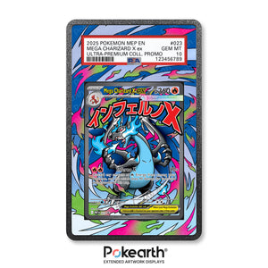 Mega Charizard X ex MEP 023 - Graded Card Extended Artwork Display Case - Display Case Extended Artwork Pokearth