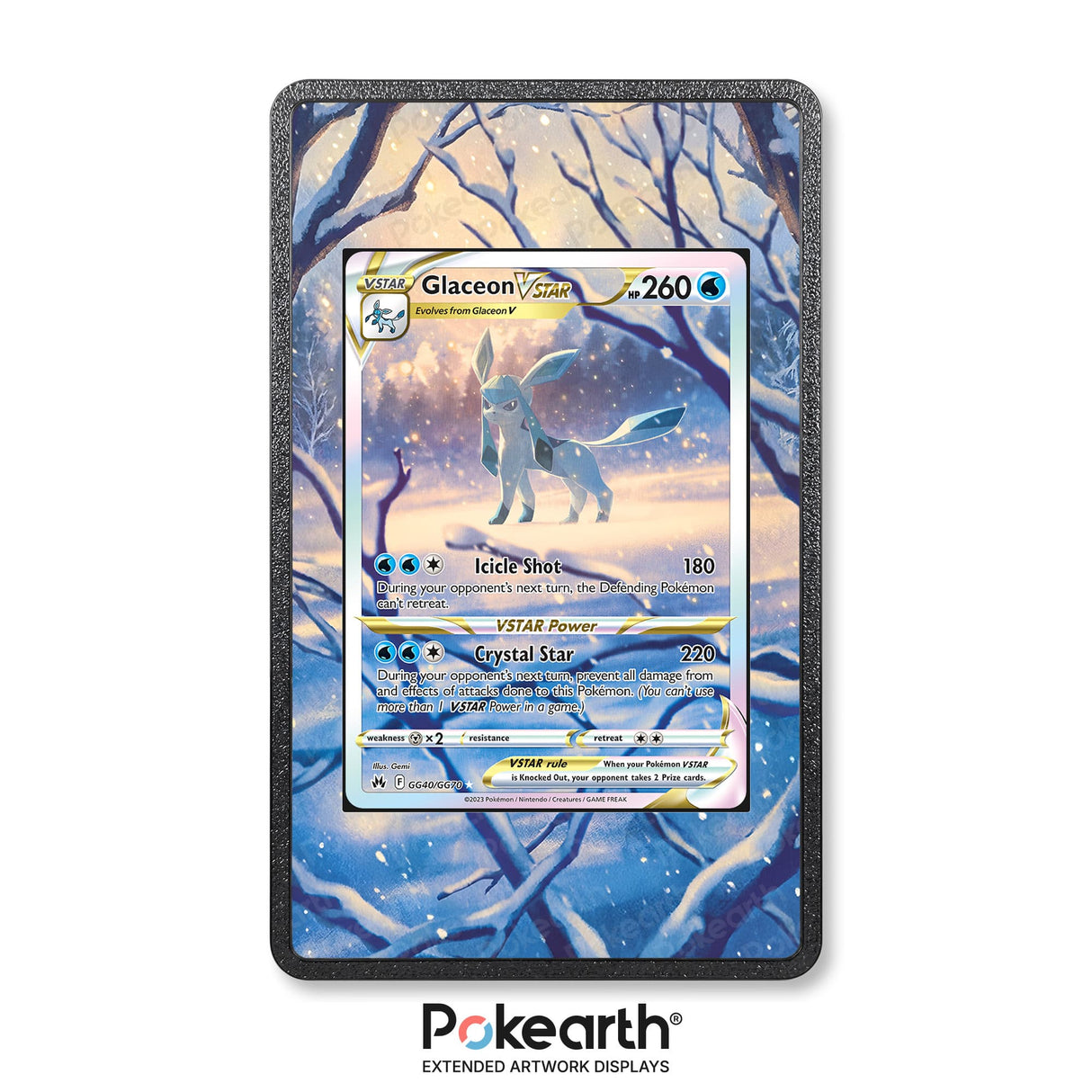 Glaceon V ASTRO GG40/GG70 - Custodia con Artwork Esteso per Carte Pokémon - Display Case Extended Artwork Pokearth