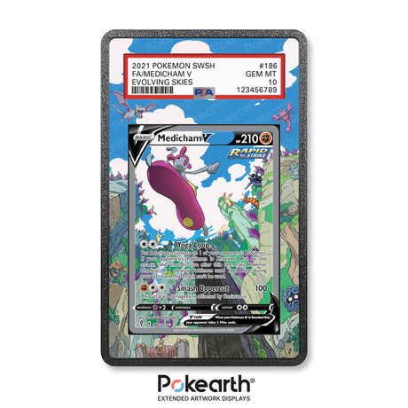 Medicham V 186/203 - Graded Card Extended Artwork Display Case - Display Case Extended Artwork Pokearth
